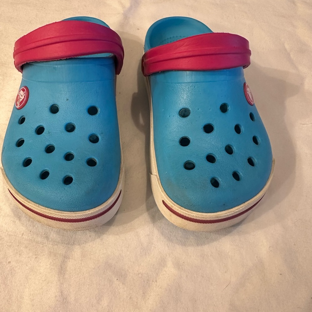 Crocs Kids Blue and Pink Clog Sandals - Comfortable Everyday Slip-Ons